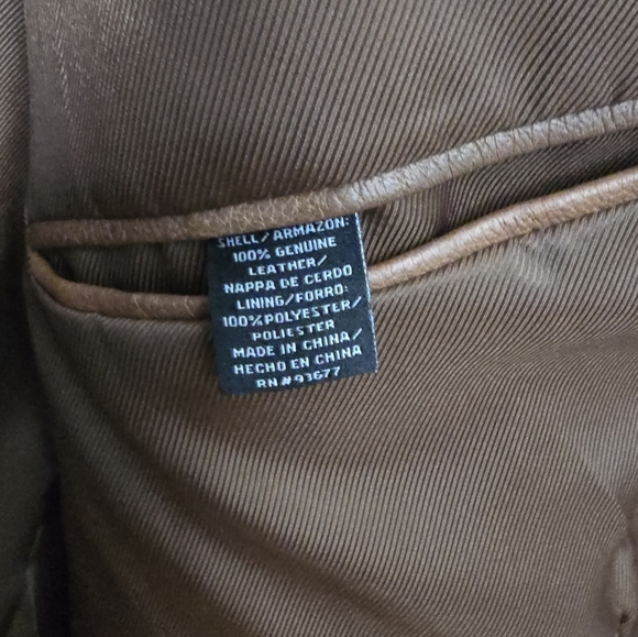 STAFFORD BLAZER MEN BROWN LEATHER CLASSIC LUXURY JACKET SPORT COAT XL *read* - Picture 2 of 15